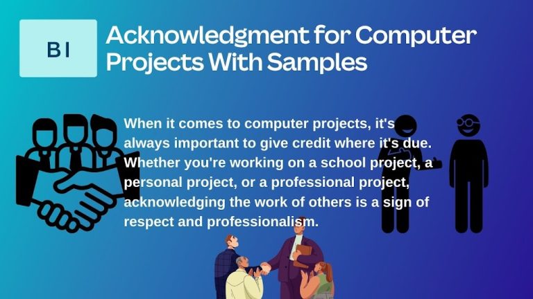 Acknowledgement for Computer project with 8+ Samples